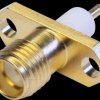 100024678 SMA fitted socket with flange, gold-plated