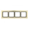 DECO Ramka uniwersalna poczwórna - aluminium szczotkowane (ramka: kolor mosiężny spód: czarny) 8-12-DRA-4