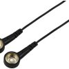 TRU COMPONENTS TC-12356300 Przewód uziemiający ESD czarny 1.80 m przycisk 10 mm , przycisk 10 mm