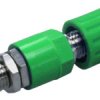 Pole terminal, 4 mm, green, 30 VAC/60 VDC, 36 A, solder connection/cable lug, nickel-plated, POL 6718 NI / GN