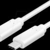 CU0130 USB 3.2 Gen 2 Type-C cable, C/M to USB-C/M, PD, white, 0.5 m