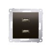 SIMON 54 Ładowarka 2 x USB (moduł) 2.1 A 5V DC 230V brąz mat DC2USB.01/46 KONTAKT SIMON