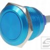 Przycisk wandaloodporny PW19PB;2A; 250V;niebieski;19mm;płaski;chwilowy