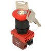 Przełącznik; bezpieczeństwa; przyciskowy; HPB22-K11R; ON-OFF+OFF-ON; odkręcany; z kluczem; 2 tory; czerwony; bez podświetlenia;