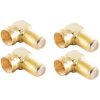 Shiverpeaks BS15-301714 BS15 F Adapter Angled Gold-Plated 4 Pack