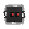 ICON Mechanizm gniazda głośnikowego podwójnego, bez pola opisowego czarny mat 12IGGBO-2