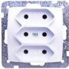 Karo Gniazdo Potrójne B/U 2.5A Euro Srebrny Perłowy Gp-3S/M/43