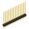 Pin header, 14 pole, pitch 2.54 mm, straight, black, SL 11 240 14 G