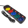 Przedłużacz 5Gn. 3m 230V/10A Kolor z 6 wyłącznikami, czarny