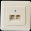 1-628.43.8.01 Western-Uni double socket, single-wired, flush-fitted
