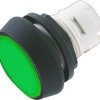 Pushbutton, unlit, groping, waistband round, green, front ring black, mounting Ø 16.2 mm, 1.30.070.271/0500
