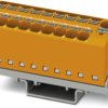Distribution block, push-in connection, 0.2-6.0 mm², 19 pole, 32 A, 6 kV, orange, 3273654