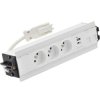 Mediaport Indesk 3x250V USB A-C RJ45 Keystone biały