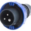 Złącze przemysłowe - zasilające 16A Wtyczka 230 V 2P + E Męski Scame Niebieski Montaż na kablu IP66
