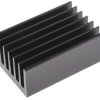 Extruded heatsink, (L x W x H) 70 x 66 x 40 mm, 2.9 to 1 K/W, black anodized, 10093088