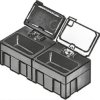 Small parts container, black, (L x W x D) 37 x 12 x 15 mm, N2-6-6-10-10 EGB