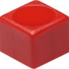 Button, square, (L x W x H) 9.5 x 9.5 x 7.3 mm, red, for pushbutton switch, 1852.0021