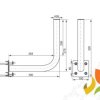 Uchwyt antenowy balkonowy, fajka UBC-38/300-Z cynkowany ,z płytką czołową DIPOL
