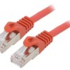 PP6A-LSZHCU-R-5M Patch cord S/FTP 6a drut Cu LSZH czerwony 5m 27AWG