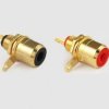 Gniazdo RCA montażowe złote czerwone 4823