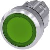 Siemens 3SU10510AB400AA0 3SU1051-0AB40-0AA0 Przycisk podświetlany siłownik płaski, pierścień przedni metalowy, błyszcząc