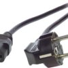 Power cable, Europe, plug type E + F, angled on C13 socket, straight, H05VV-F3G0.75 mm², black, 2 m, EK504.2V2