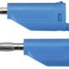 Measuring lead with (4 mm plug, spring-loaded, straight) to (4 mm plug, spring-loaded, straight), 500 mm, blue, PVC, 1.0 mm², CA
