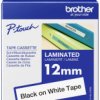 Taśma do nadruku Brother TZE131, 12 mm x 8 m, Kolor taśmy: przeźroczysty / Kolor nadruku: czarny