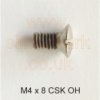 M4 x 8mm countersunk oval head nickel plated screw (10 pack)