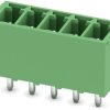 Pin header, 5 pole, pitch 3.5 mm, straight, green, 1843635
