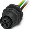 Panel feed through, 0.5 m, socket, 3 pole straight to open end, 2.5 mm², 1088695