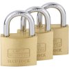 Burg Wächter 15291 CASTLE MONITOR Padlock Set Brass 37.60mm Keyed-Alike