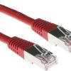 Kabel kat. 5, F/UTP, 5m, Czerwony, PVC, złącze: Wtyk RJ45/męski RJ45