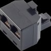 BS71230-6 RJ12 coupler, Western plug 6/6 > 2x jack
