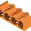 Pin header, 4 pole, pitch 7.62 mm, angled, orange, 1472510000