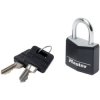 Master Lock 9130EURDBLK Aluminium Black Vinyl Cover 30mm Padlock 4-Pin