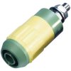 Stäubli 669684-20 XUB-G socket 4 mm gr/yel insulated brass 1 pc