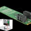 62961 Converter M.2 Key B+M male > 2 x SATA 7 pin male with RAID
