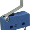 Subminiature snap-action switch, On-On, solder connection, roller hinge lever, 0.6 N, 6 (2) A/250 VAC, IP40, 1050.5502