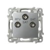 SZAFIR Gniazdo RTV-SAT z dwoma wyjściami SAT srebro GPA-Z2S/m/18 OSPEL