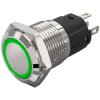 EAO 82-4151.2133 Illum. PButton maint. 16mm St.Steel flush/flat ring green 12V