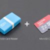 SD/MicroSD Memory Card with Card Reader (16GB Class10 SDHC with Adapter)