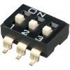 Przełącznik DIP 3-pozycyjny SPST SMD 100 mA przy 50 V DC (liniowy), 25 mA przy 24 V DC (impulsowy) -20 → +85°C