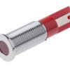 Lampka kontrolna do montażu panelowego 6V dc, czerwona 8mm LED Chrom Faston, oczko lutownicze RS PRO