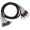 8 Way 6.35mm Mono Plug to RCA Male Plug Snake Lead Loom 3m