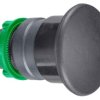 Mushroom pushbutton, unlit, groping, waistband round, black, front ring black, mounting Ø 22 mm, ZB5AC2