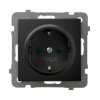 AS Gniazdo pojedyncze z uziemieniem schuko z przesłonami torów prądowych czarny metalik GP-1GSP/m/33