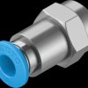 153023 Push-in fitting, straight, with external hexagon G1/8 <> dia. 6