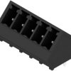Pin header, 5 pole, pitch 3.81 mm, angled, black, 1976450000