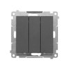 Simon 55 Łącznik potrójny (moduł) 10 AX, 250 V~, szybkozłącza Grafitowy mat TW31.01/116